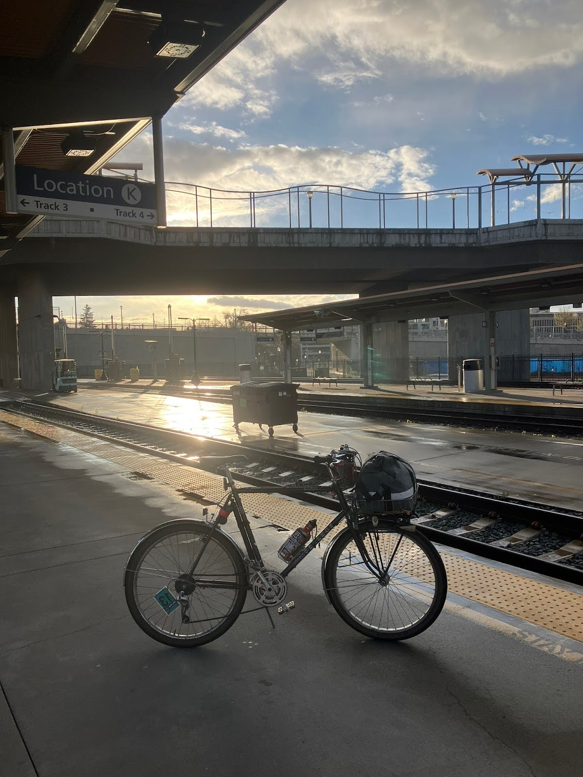 Bike next to train tracks
