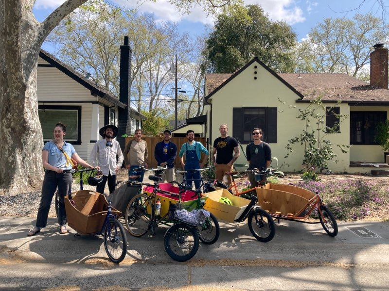 Jeff and friends moving by bike