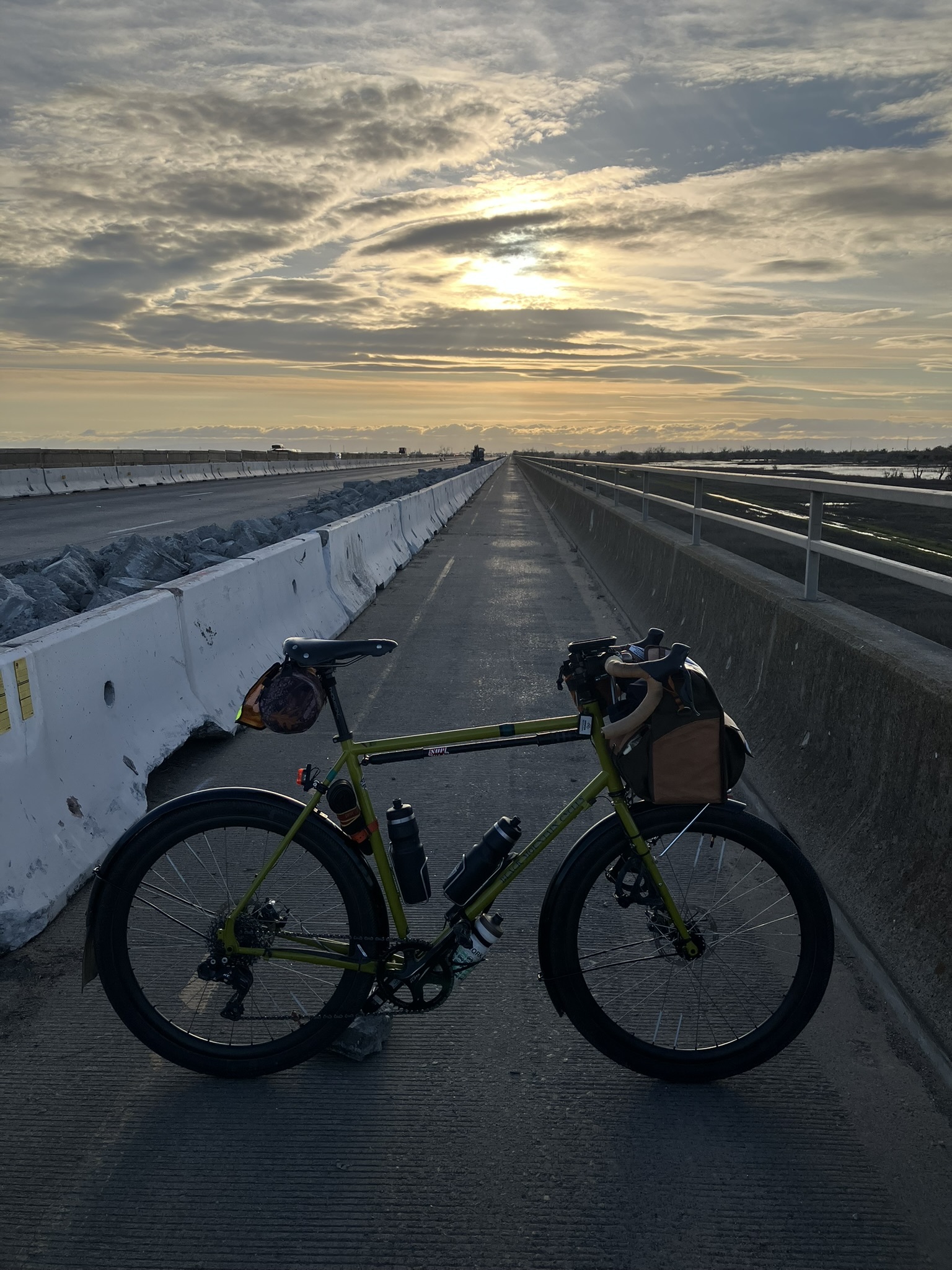 Bike on causeway