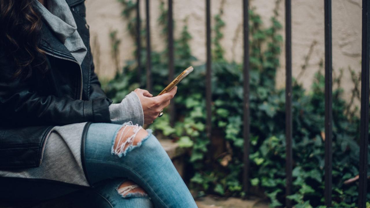 Student on phone.